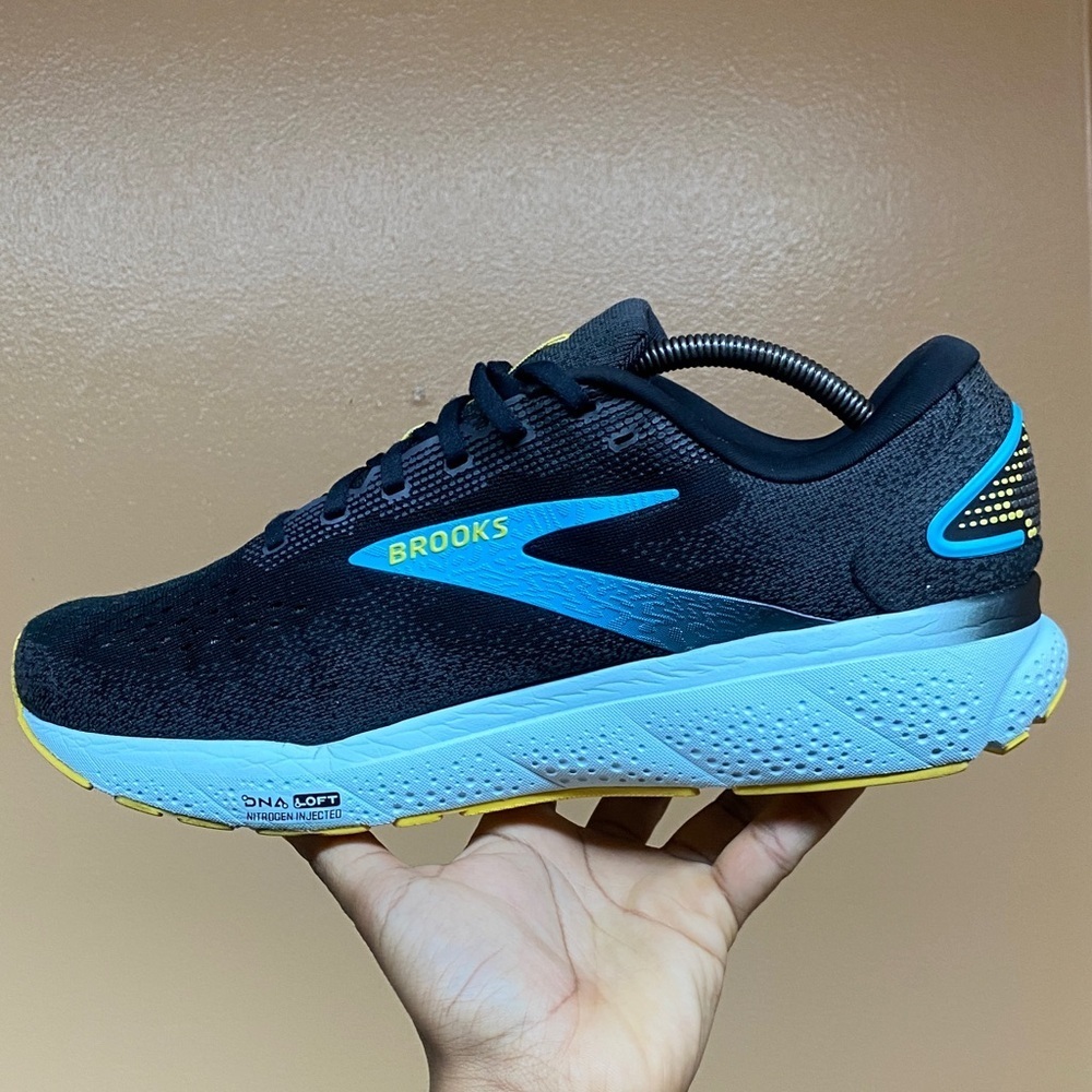 Brooks Ghost 16 Mens Running Sneakers “Black/Forged Iron/Blue” Size 12 Wide - Picture 5 of 16